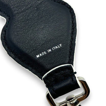 Fendi Strap You Black Leather Bag Strap with Red Heart Studs