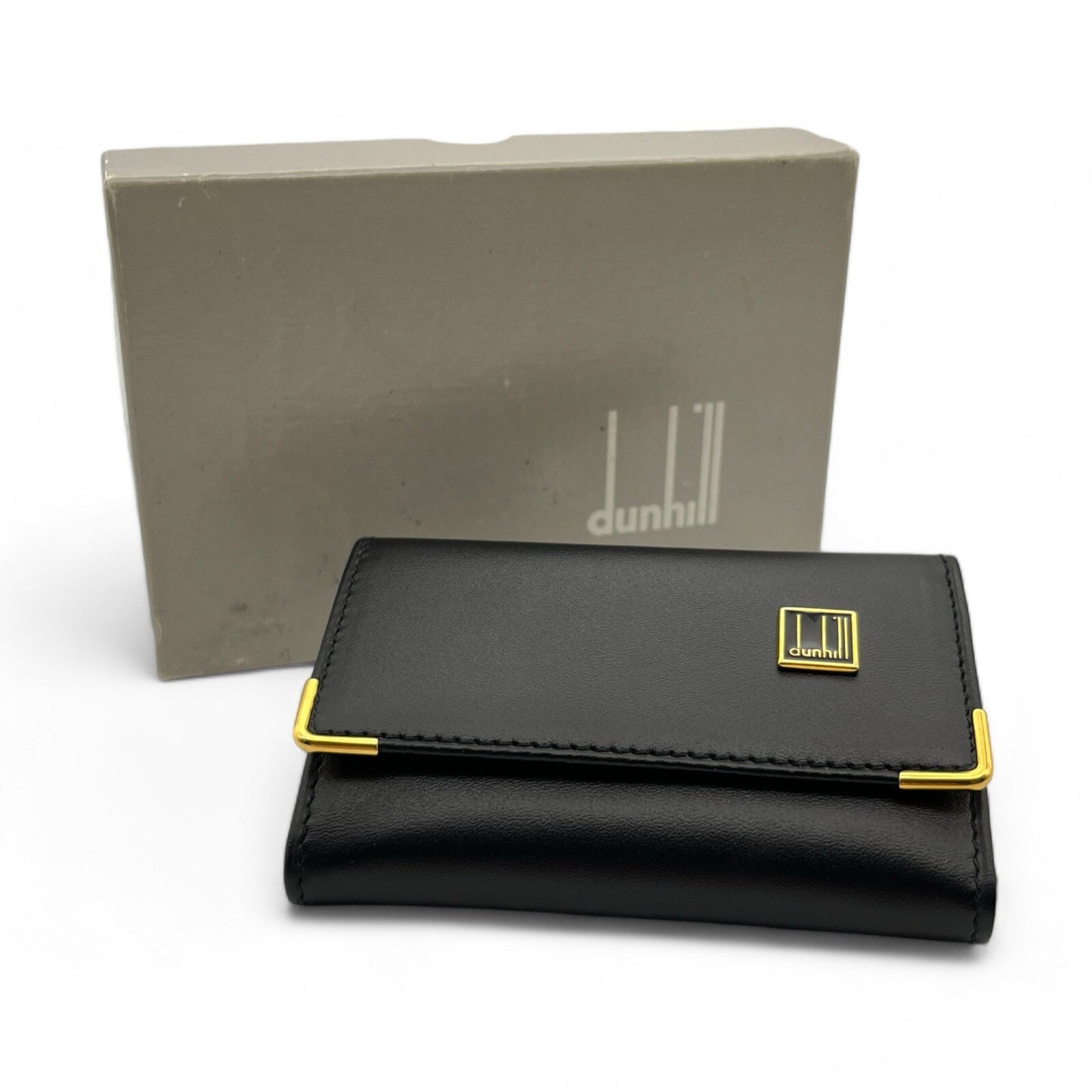 dunhill London Leather Key Case 6 Rings Black w/ Box & Dust Bag