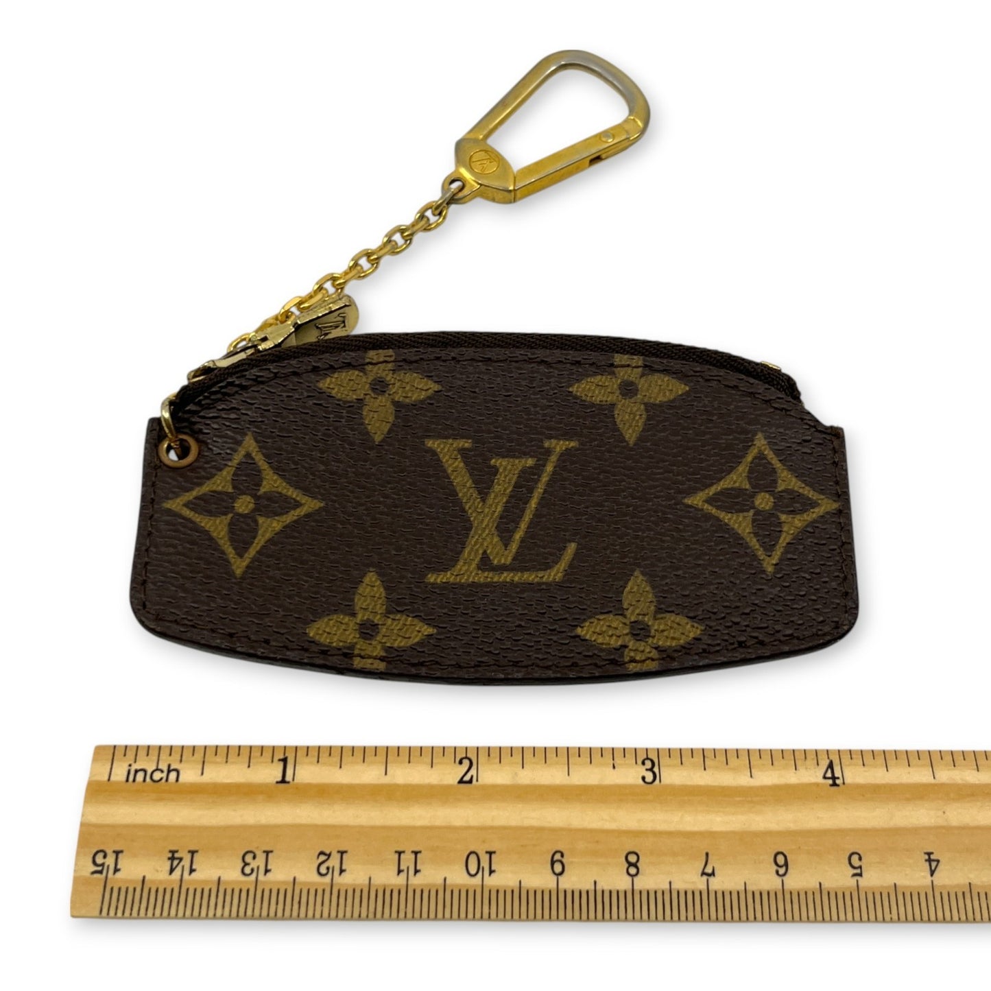 Louis Vuitton Monogram Pochette Cles Vintage Coin Pouch with Large LV Logo