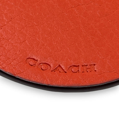 Coach Winky Emoji Leather Keychain Bag Charm in Orange