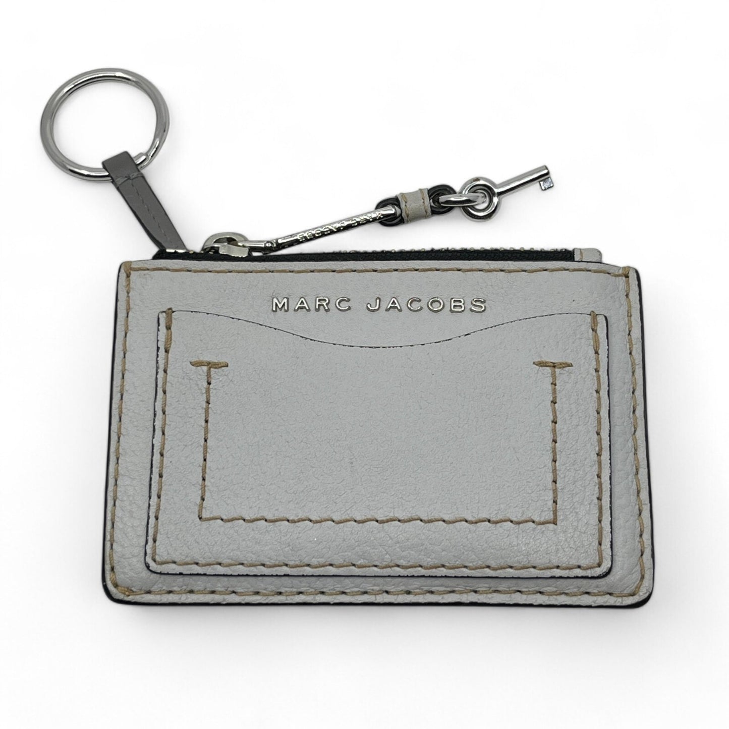 Marc Jacobes Leather Top Zip Coin Purse and Card Case in Gray