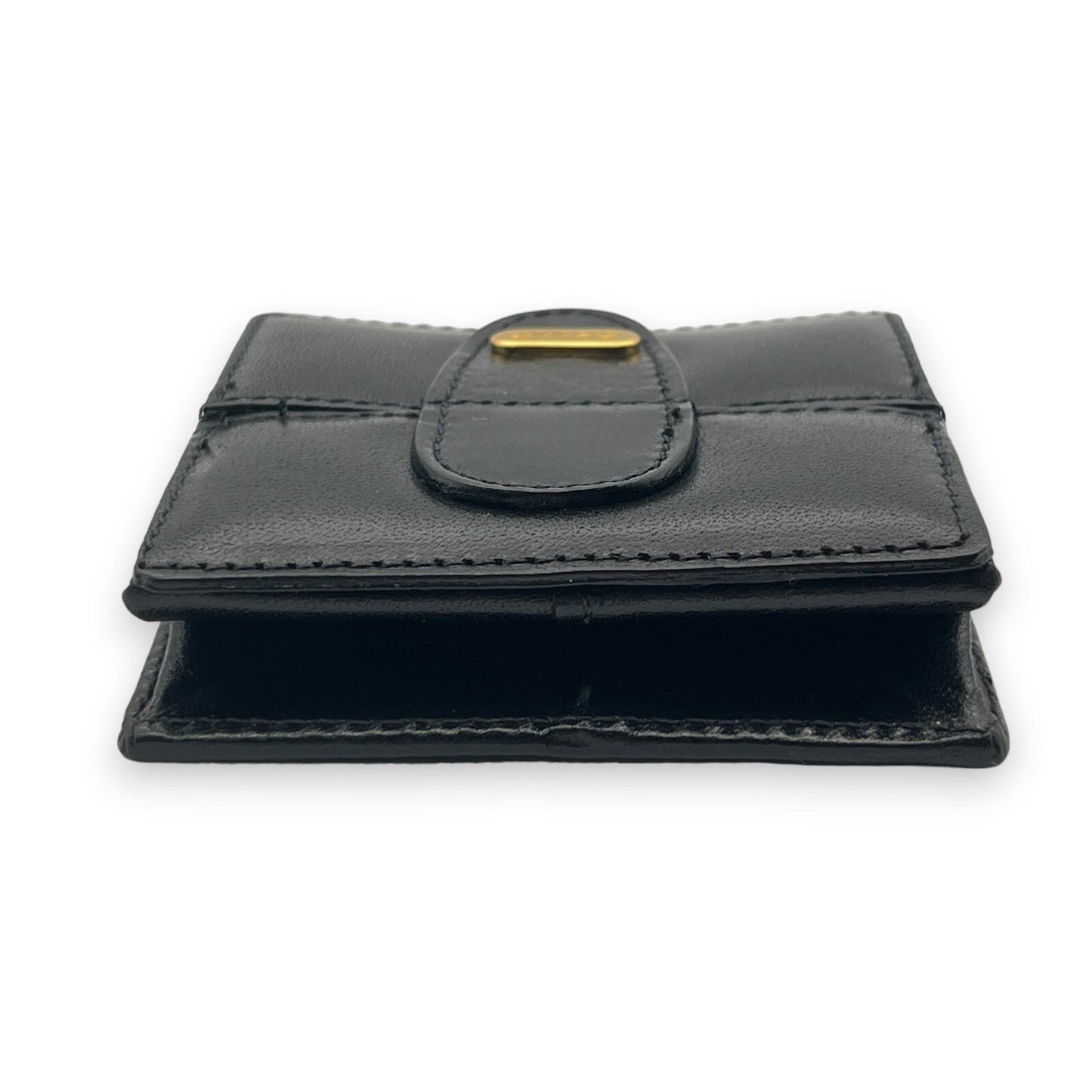 Bally Logo Plated Leather Coin Purse Wallet in Black