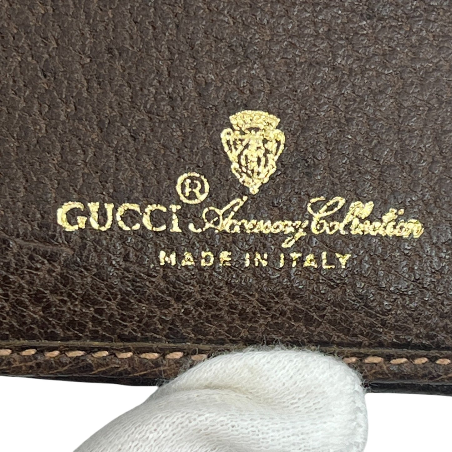 Gucci GG Supreme Canvas Web Stripe Bifold Wallet Brown Leather