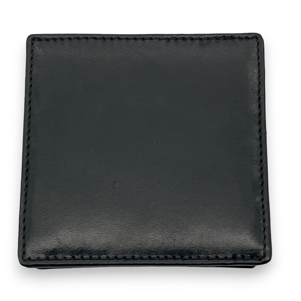 Bally Logo Plated Leather Coin Purse Wallet Black Compact