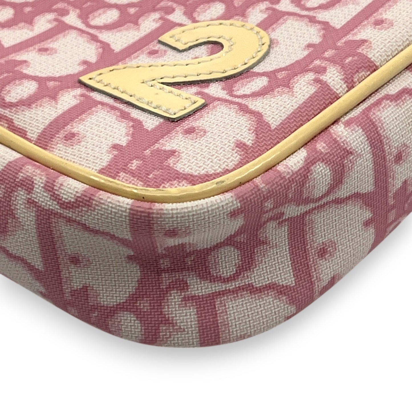 Christian Dior Trotter Pouch in Pink PVC with Number 2 patch