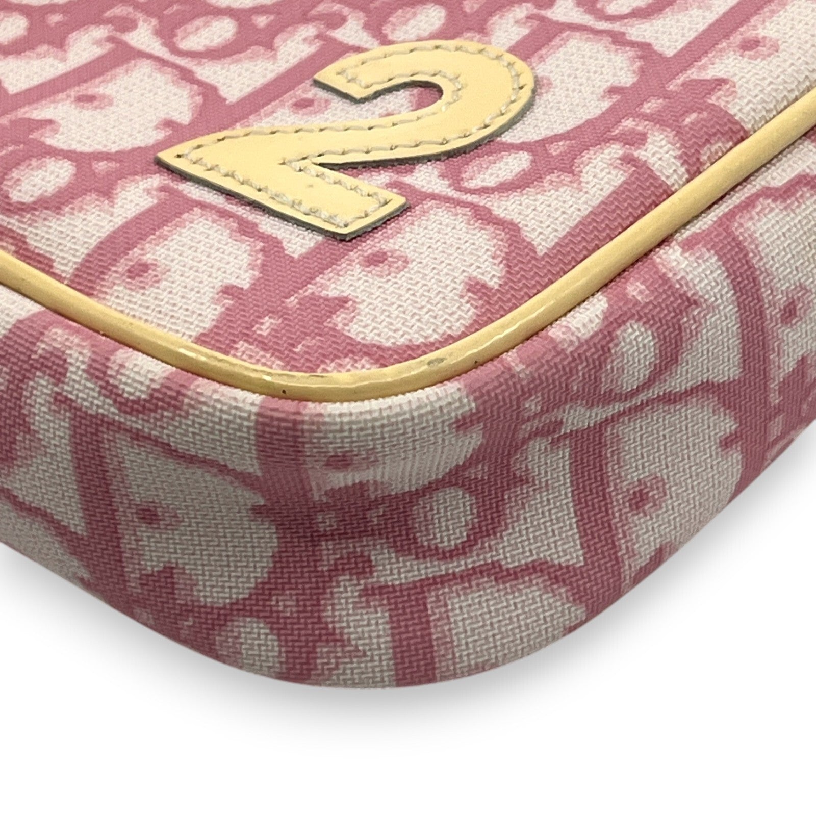 Christian Dior Trotter Pouch in Pink PVC with Number 2 patch