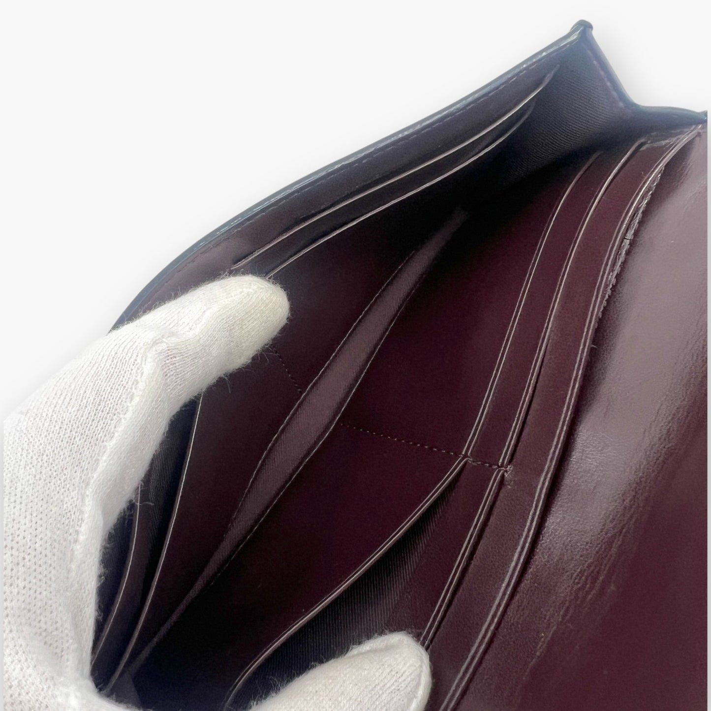 Coach Studded Scallop Flap Long Wallet Snap Closure Black Leather