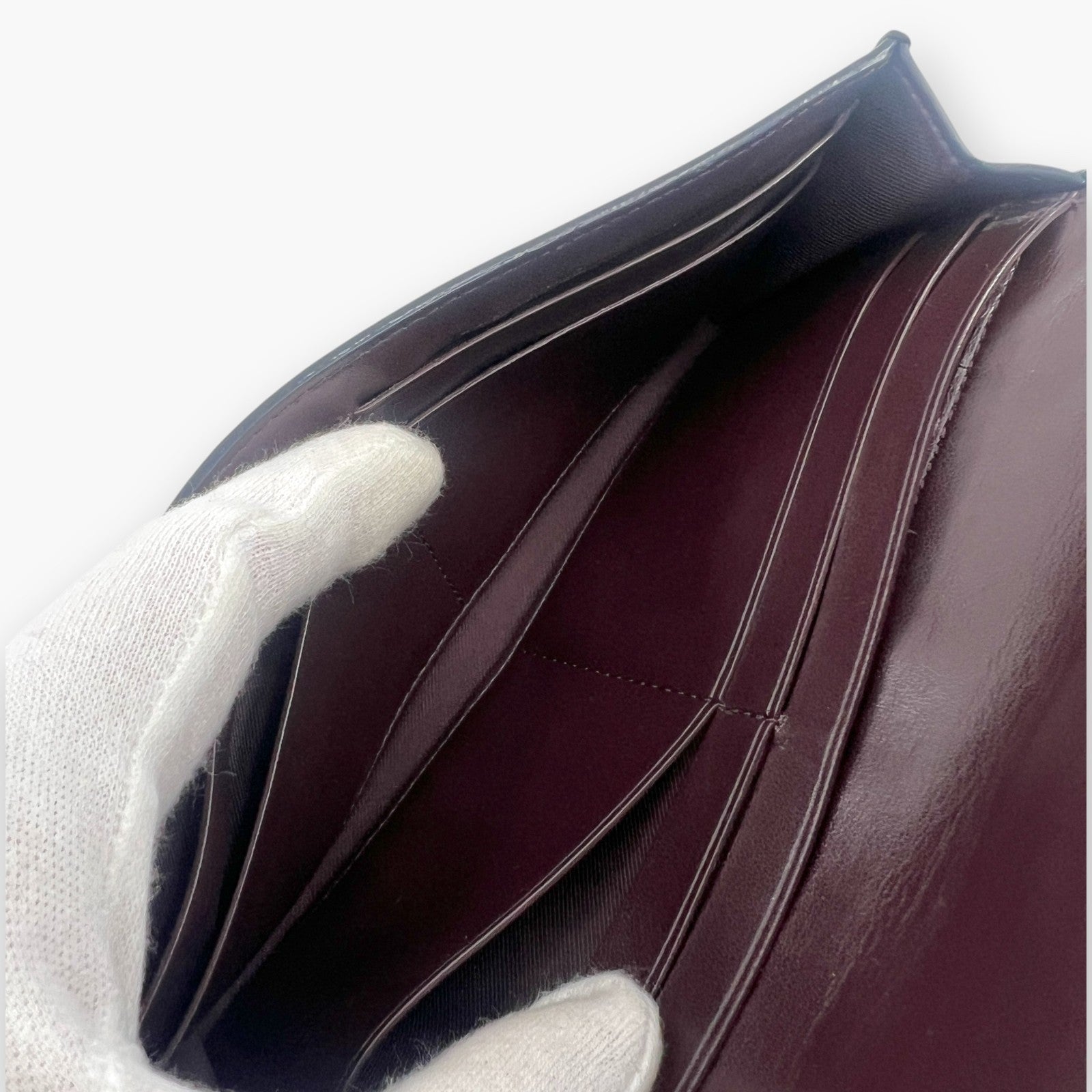 Coach Studded Scallop Flap Long Wallet Snap Closure Black Leather