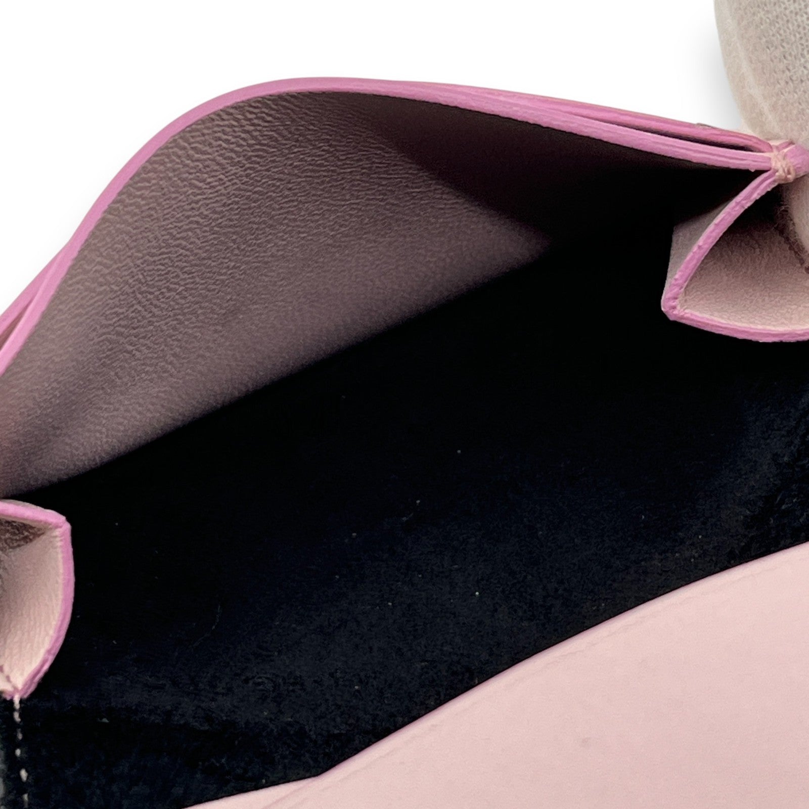 Celine Black Pink Leather Card Holder with Snap Tab