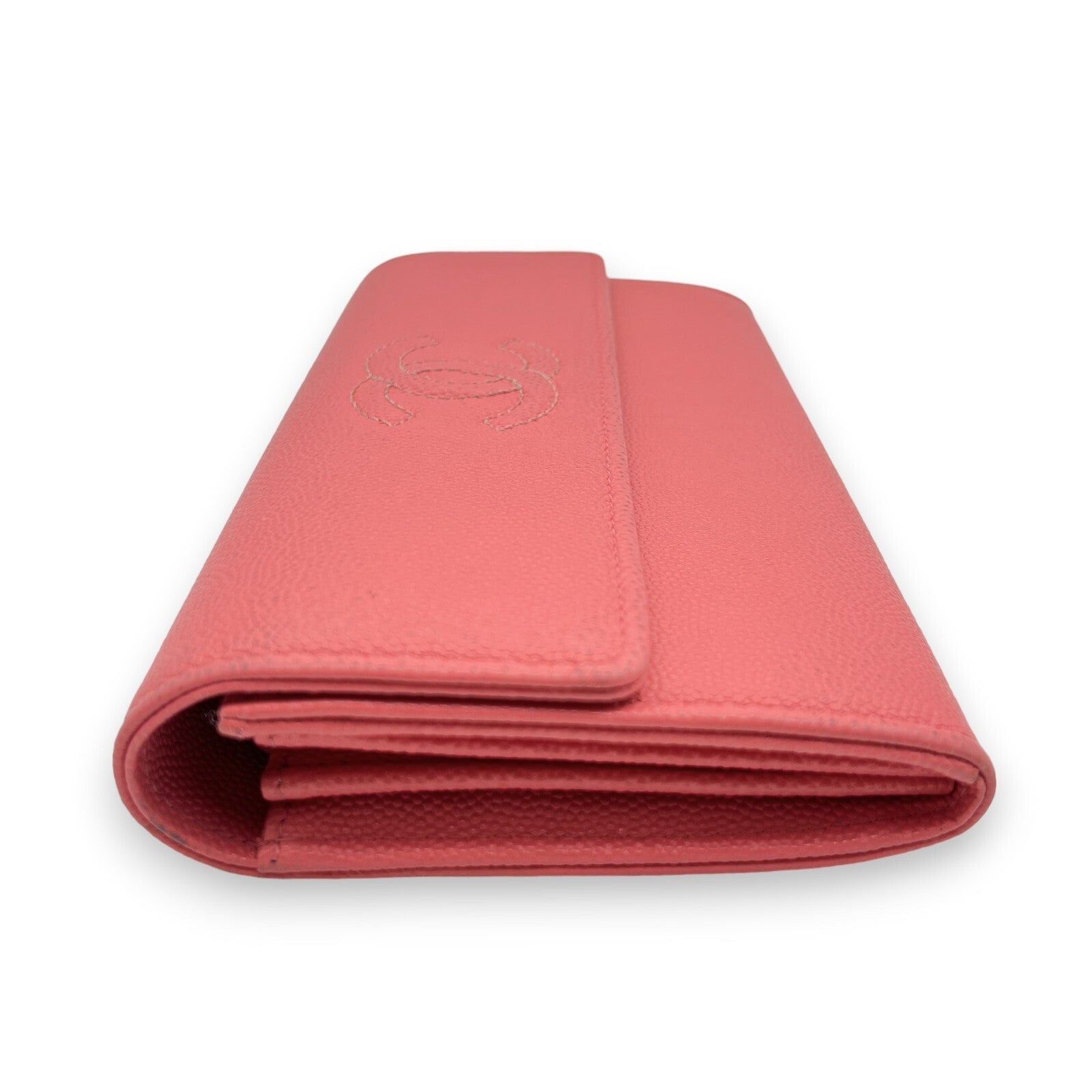 Chanel Caviar Skin Leather Long Wallet  Pink w/ Dust Bag & Certificate