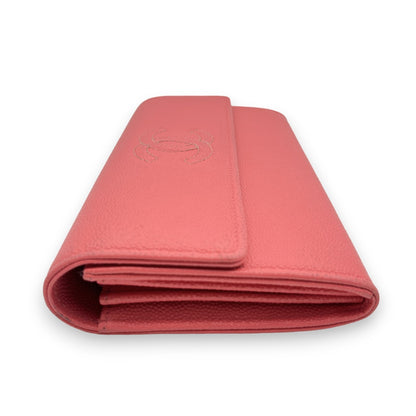 Chanel Caviar Skin Leather Long Wallet  Pink w/ Dust Bag & Certificate