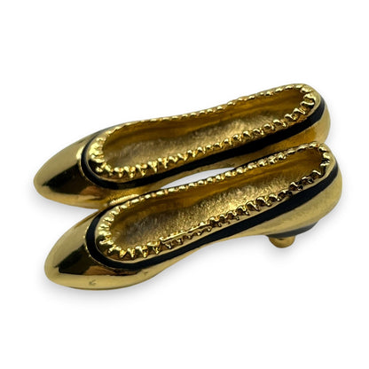 Salvatore Ferragamo Earrings and Ballet Flats Brooch Set w/ Box Dust Bag