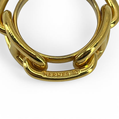 Hermes Chaîne d'Ancre Scarf Ring Gold-Tone