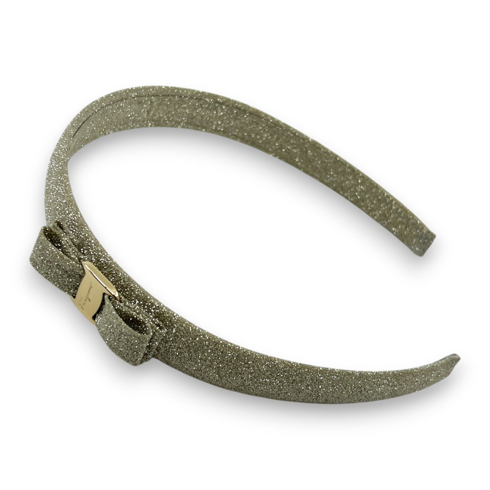 Salvatore Ferragamo Vara Glitter Silver Headband Hair Accessory