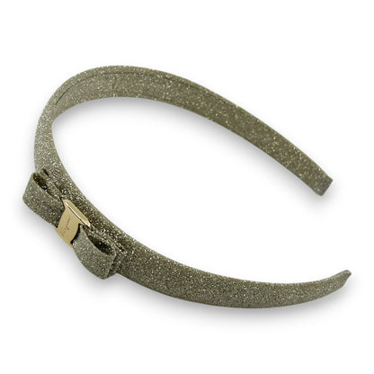 Salvatore Ferragamo Vara Glitter Silver Headband Hair Accessory
