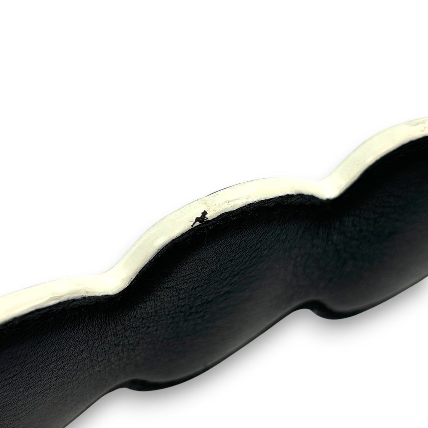 Fendi Strap You Black Leather Bag Strap with Red Heart Studs