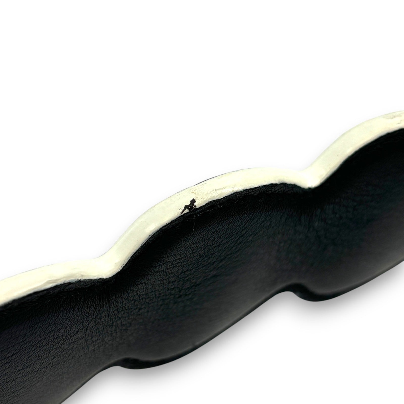 Fendi Strap You Black Leather Bag Strap with Red Heart Studs