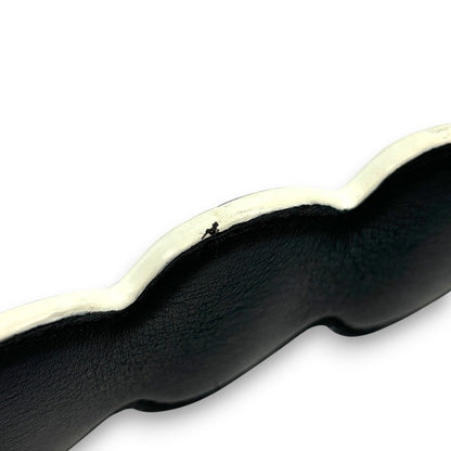 Fendi Strap You Black Leather Bag Strap with Red Heart Studs