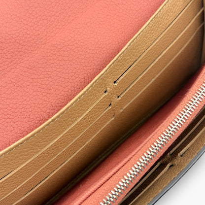 Louis Vuitton Portefeuille Lockme II Long Wallet Pink Beige Leather