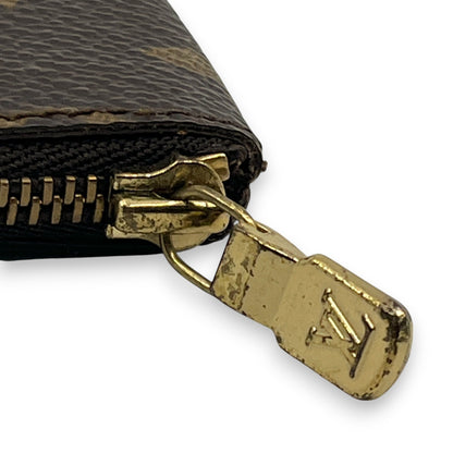 Louis Vuitton Monogram Pochette Cles Coin Purse and Keychain Brown