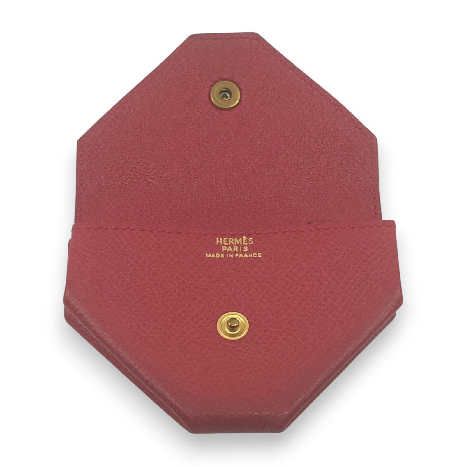 Hermes Le 24 Coin Purse in Red Epsom Leather with Gold Tone Hardware