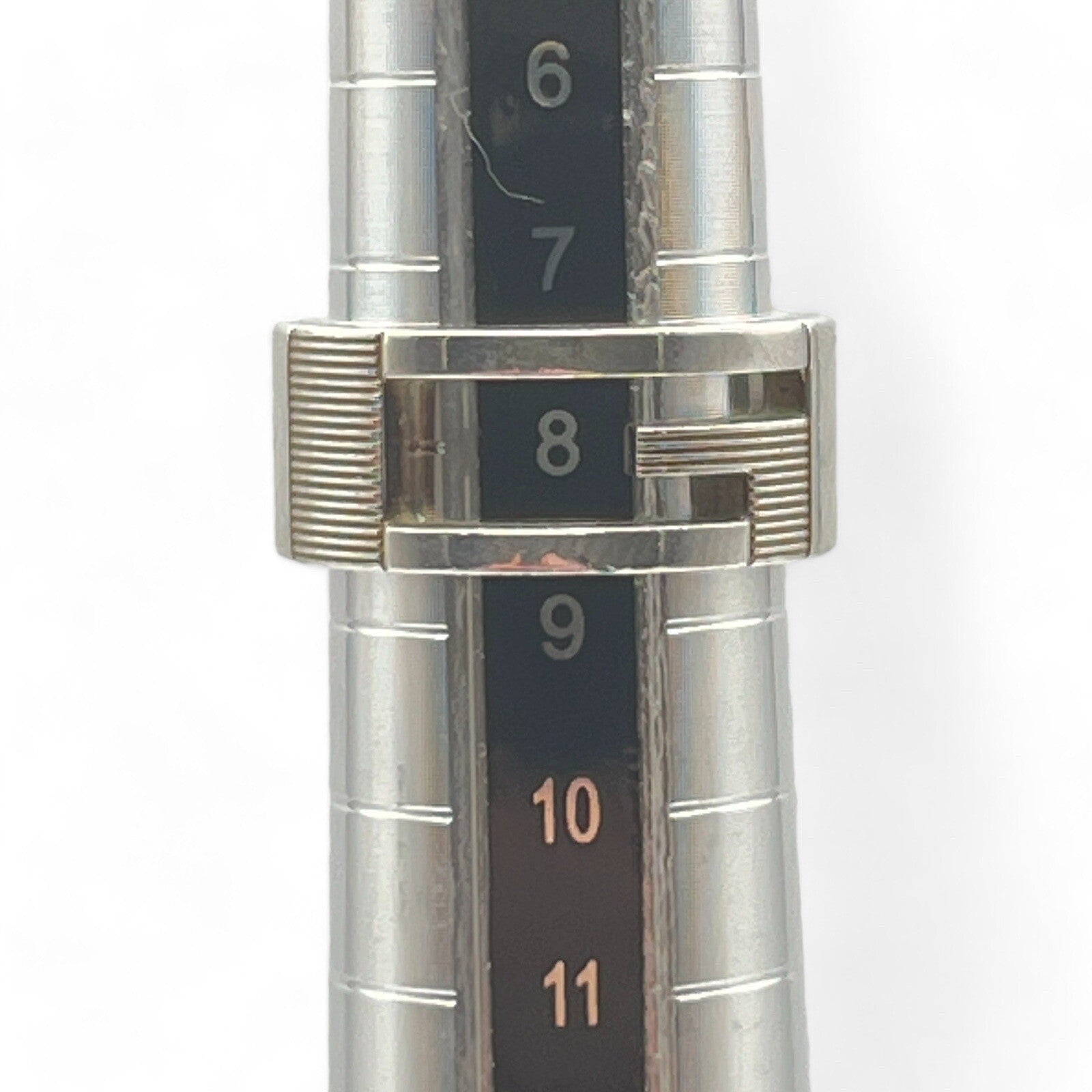 Gucci G Logo Ring Silver 925 Size 5 w/Box & Storage Bag