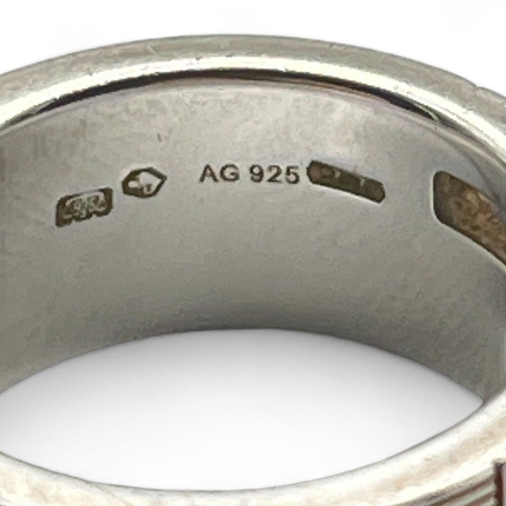 Gucci G Logo Ring Silver 925 Size 5 w/Box & Storage Bag