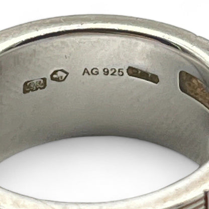 Gucci G Logo Ring Silver 925 Size 5 w/Box & Storage Bag