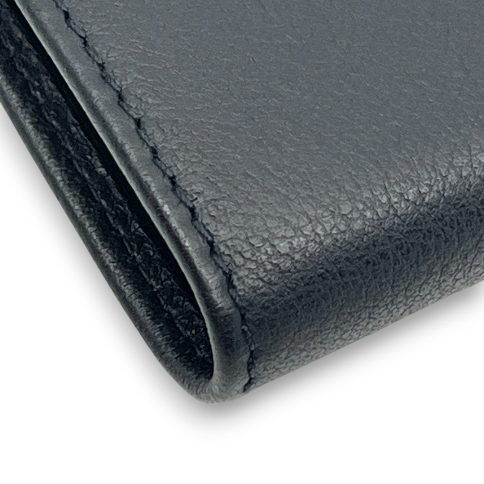 Christian Dior Black Leather Bifold Wallet with Silver Logo Plate