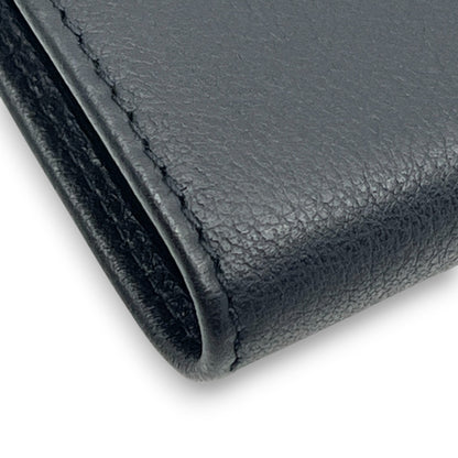 Christian Dior Black Leather Bifold Wallet with Silver Logo Plate