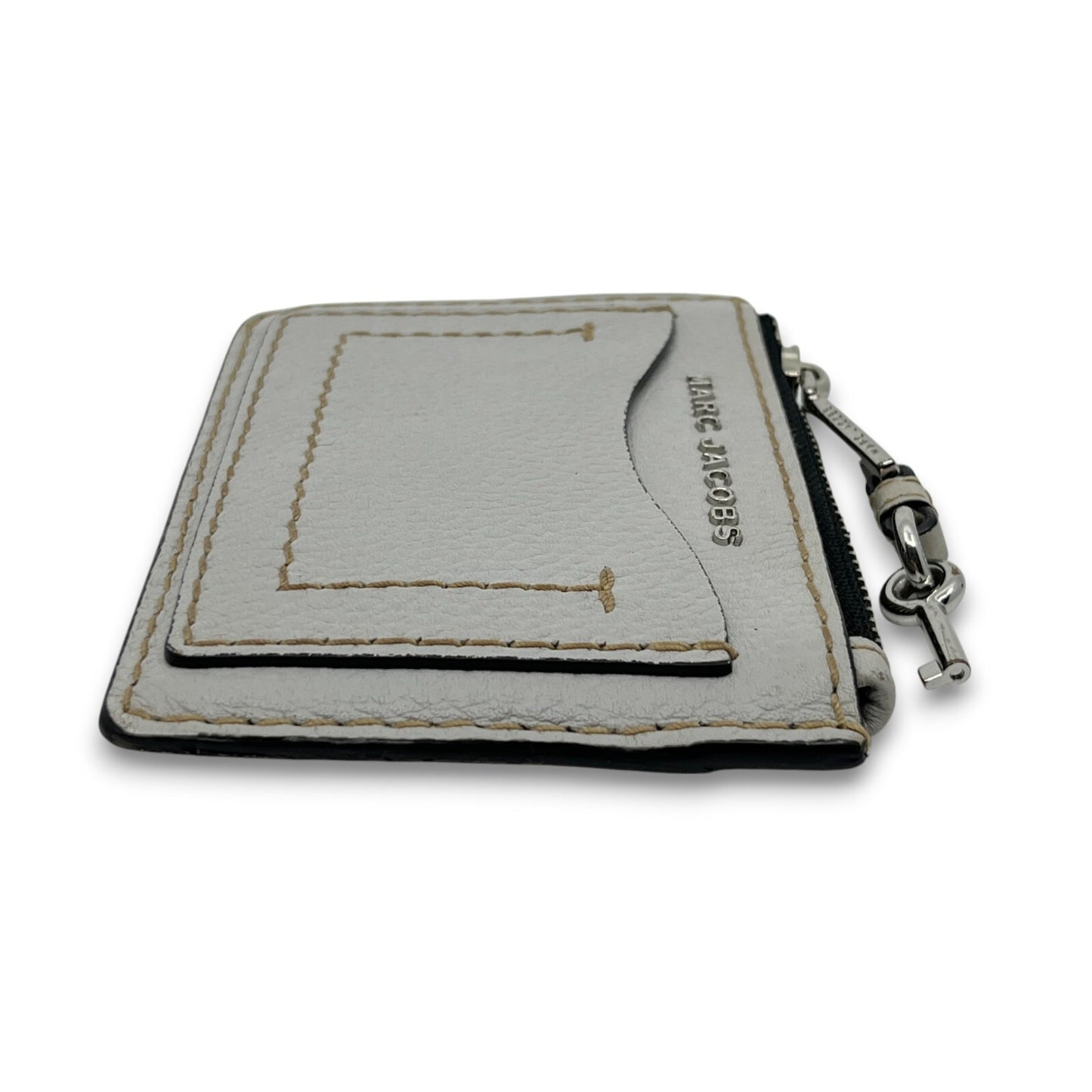 Marc Jacobes Leather Top Zip Coin Purse and Card Case in Gray