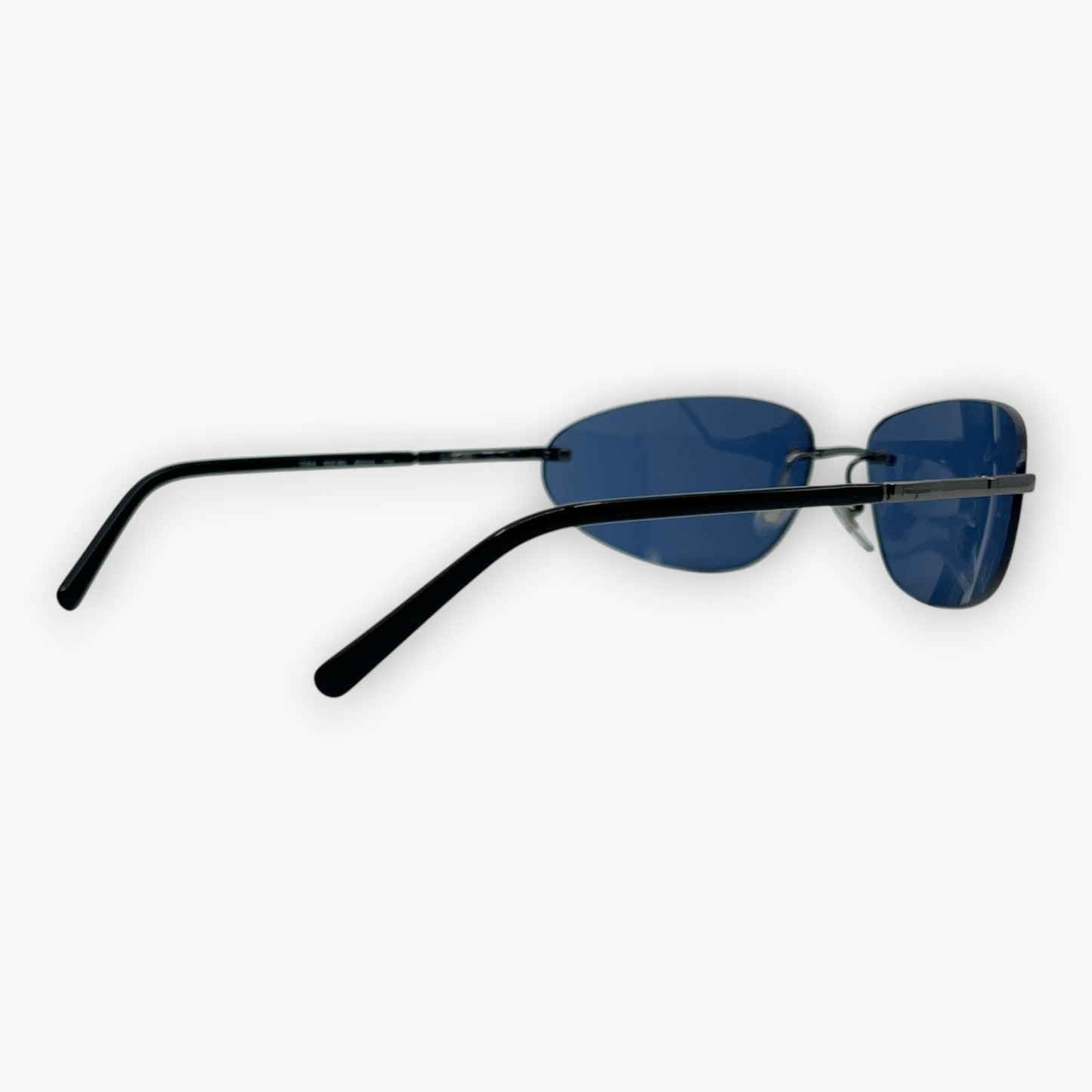 Salvatore Ferragamo Blue Rimless Sunglasses Model 1044 Made in Italy
