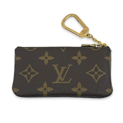 Louis Vuitton Monogram Pochette Cles Coin Purse and Keychain Brown