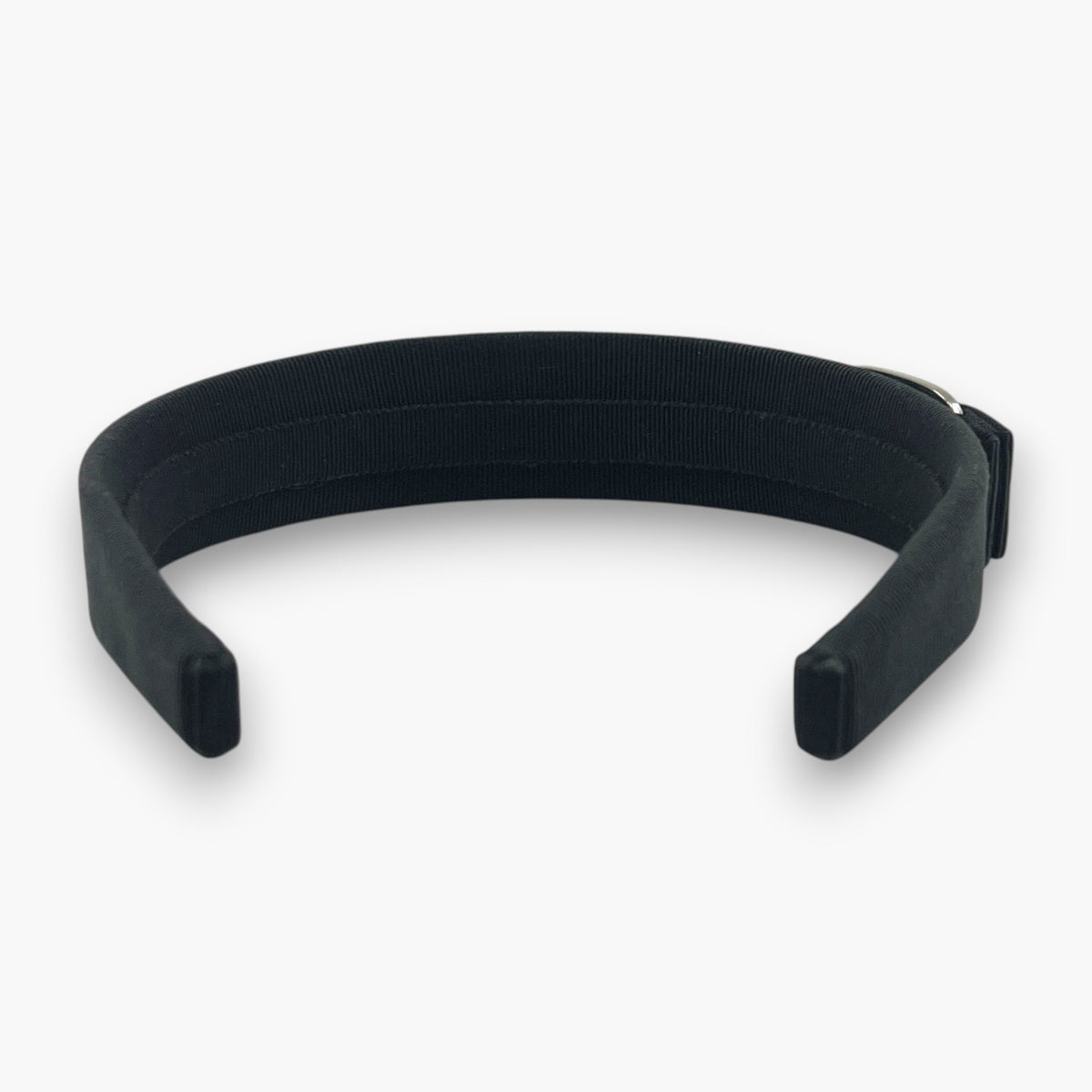 Ferragamo Vara Bow Headband Hair Band Black Silver Hardware Wide