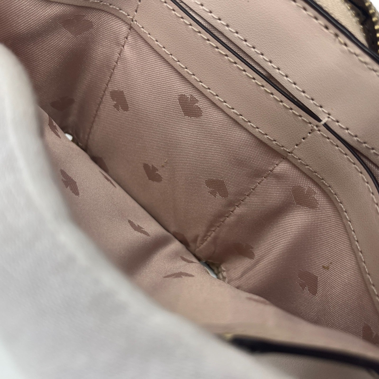 Kate Spade Off White Beige Leather Trifold Wallet Zip Coin Purse