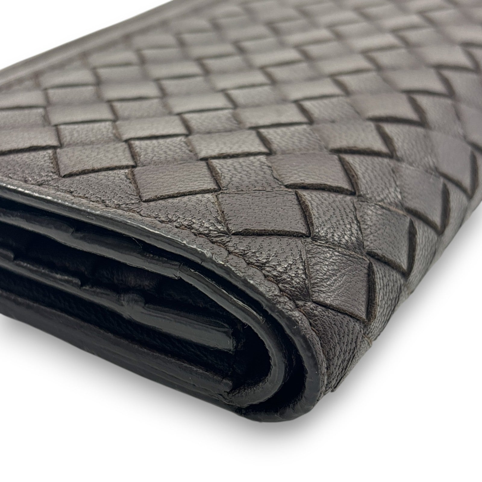 Bottega Veneta Intrecciato Brown Leather Long Wallet w/ Box