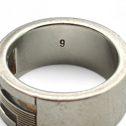 Gucci G Logo Ring Silver 925 Size 5 w/Box & Storage Bag