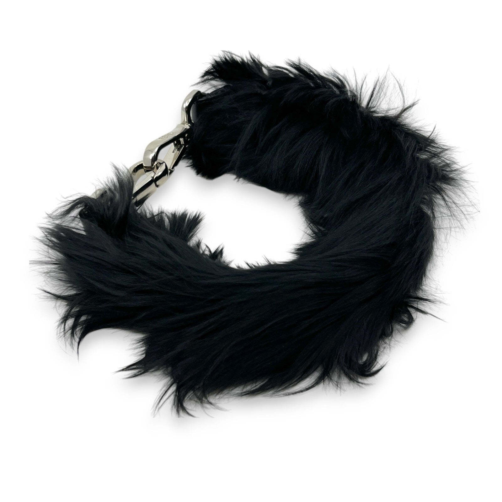 Fendi Strap You Mini Short Fur Bag Strap Black w/ Dust Bag