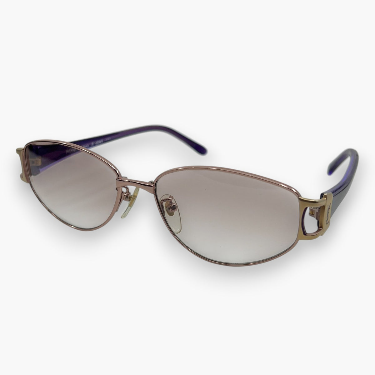 Yves Saint Laurent YSL Sunglasses 31-0049 Gold Purple Titanium Frame Japan Case