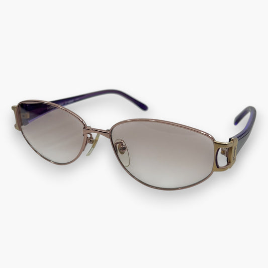 Yves Saint Laurent YSL Sunglasses 31-0049 Gold Purple Titanium Frame Japan Case