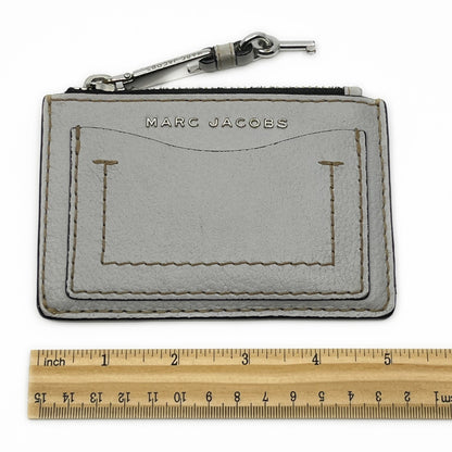 Marc Jacobes Leather Top Zip Coin Purse and Card Case in Gray