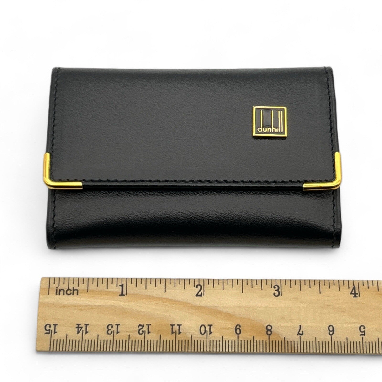 dunhill London Leather Key Case 6 Rings Black w/ Box & Dust Bag