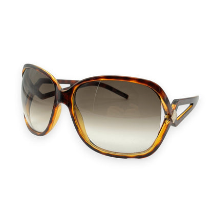 Christian Dior Madrague Square Sunglasses Brown w/ Case