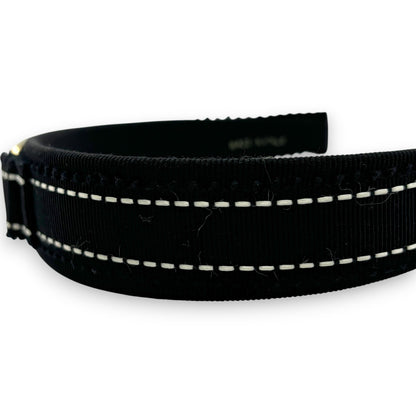 Salvatore Ferragamo Vara Ribbon Black Headband Gold Plate Hair Accessory