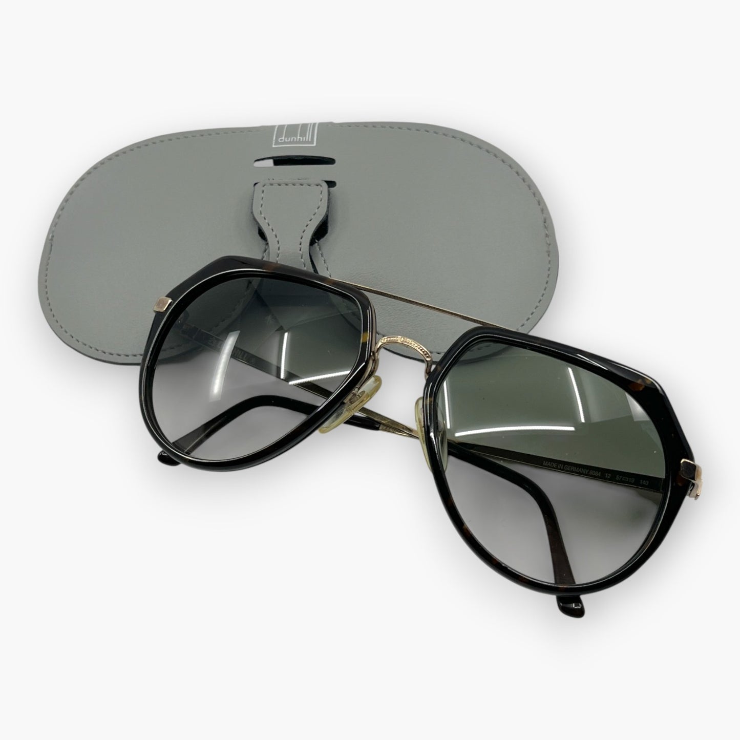 dunhill Black Sunglasses 6084 Made in Germany w/ Case & Box