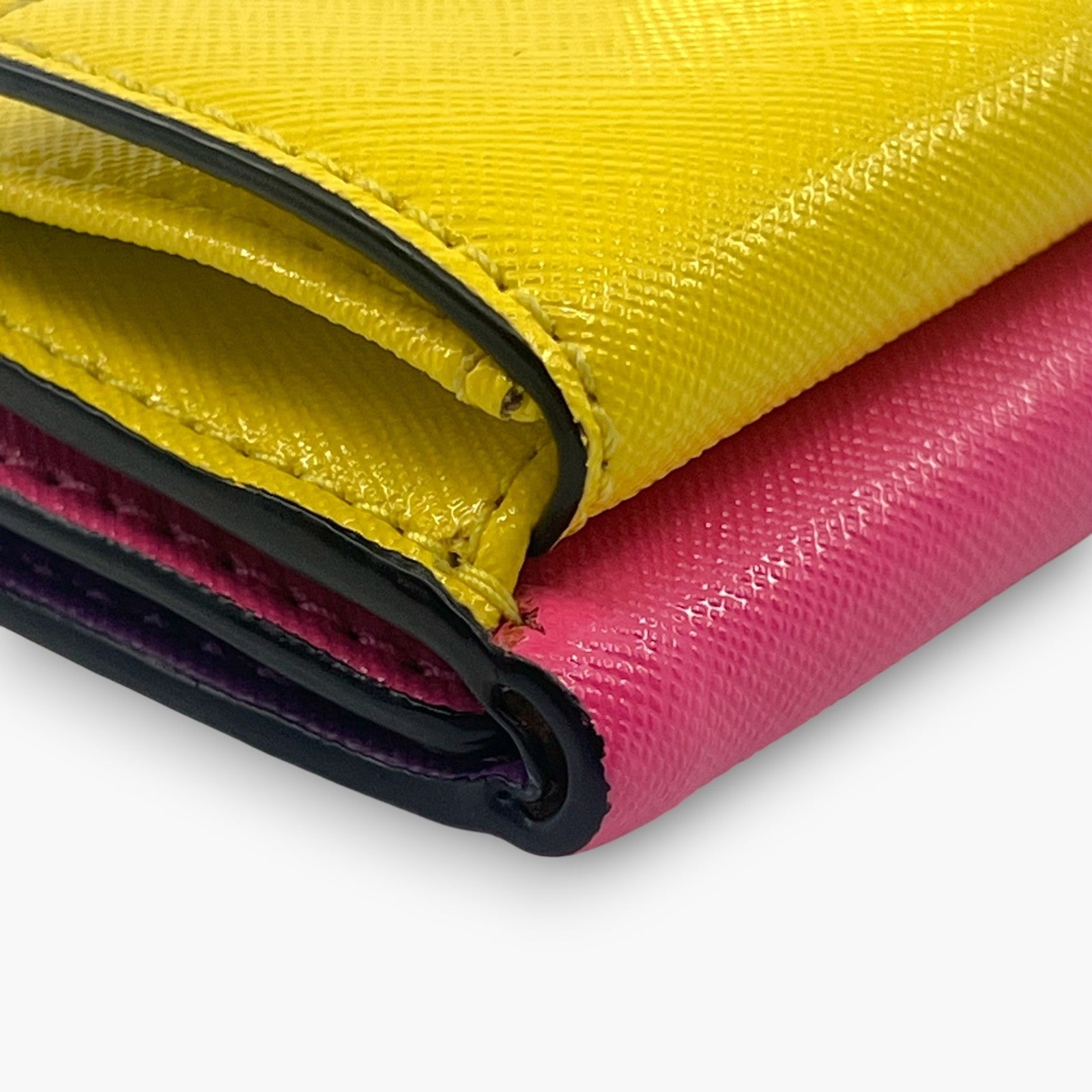 Marc Jacobs Wallet M0013597 Pink Yellow Leather Trifold