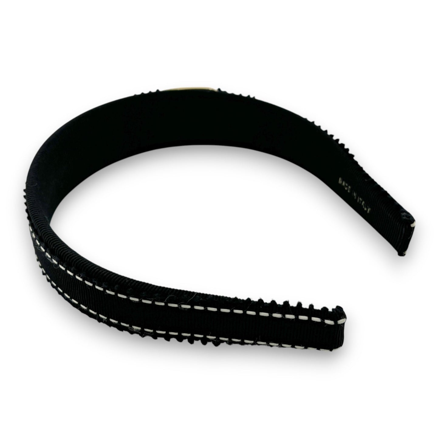 Salvatore Ferragamo Vara Ribbon Black Headband Gold Plate Hair Accessory