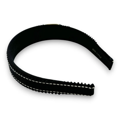 Salvatore Ferragamo Vara Ribbon Black Headband Gold Plate Hair Accessory