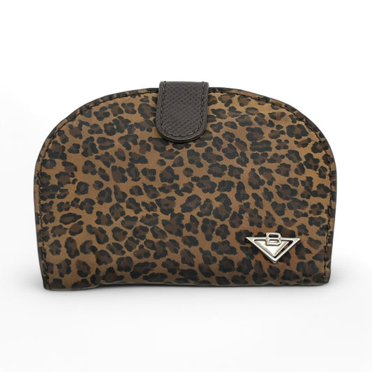 Bottega Veneta Leopard Print Wallet in Brown