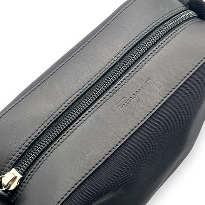 Salvatore Ferragamo Fabric and Leather Pouch in Black